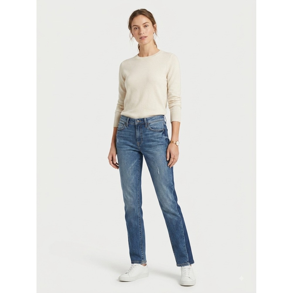 Pilcro by Anthropologie 28 Straight Jeans Womens Blue Distressed Denim Mid Rise